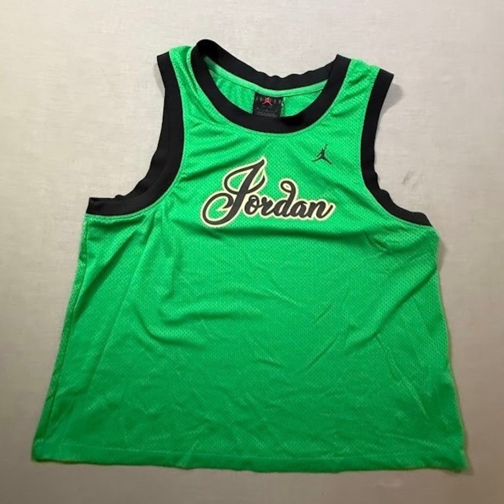 Kids Jordan Jumpman Bright Green Basketball Jersey Youth Medium Green Sleeveless